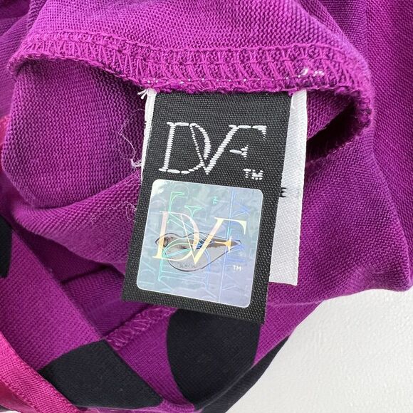 DIANE VON FURSTENBERG Reina Mini Dress Long Sleeve Purple Sheath Silk Size 4 DVF - Picture 9 of 12